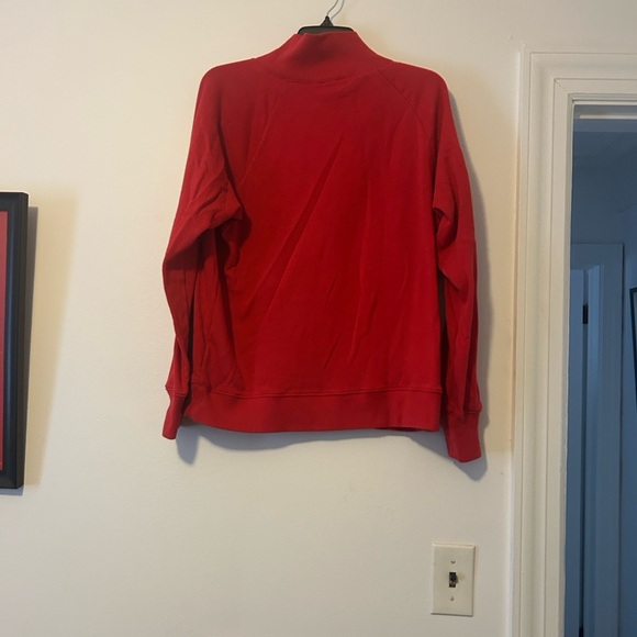 J Crew- 4 Button Vibrant Red Sweatshirt, EUC - Picture 12 of 15